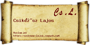 Csikász Lajos névjegykártya